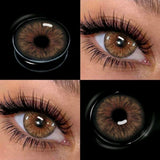 1 Pair Brown Disposable Small Diameter Lens, Contact Lenses For Daily