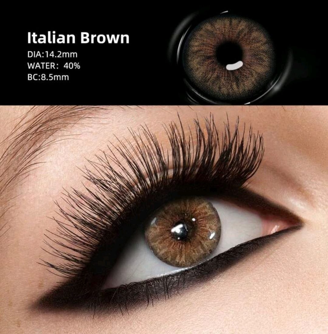 1 Pair Brown Disposable Small Diameter Lens, Contact Lenses For Daily