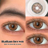 1 Pair Brown Disposable Small Diameter Lens, Contact Lenses For Daily