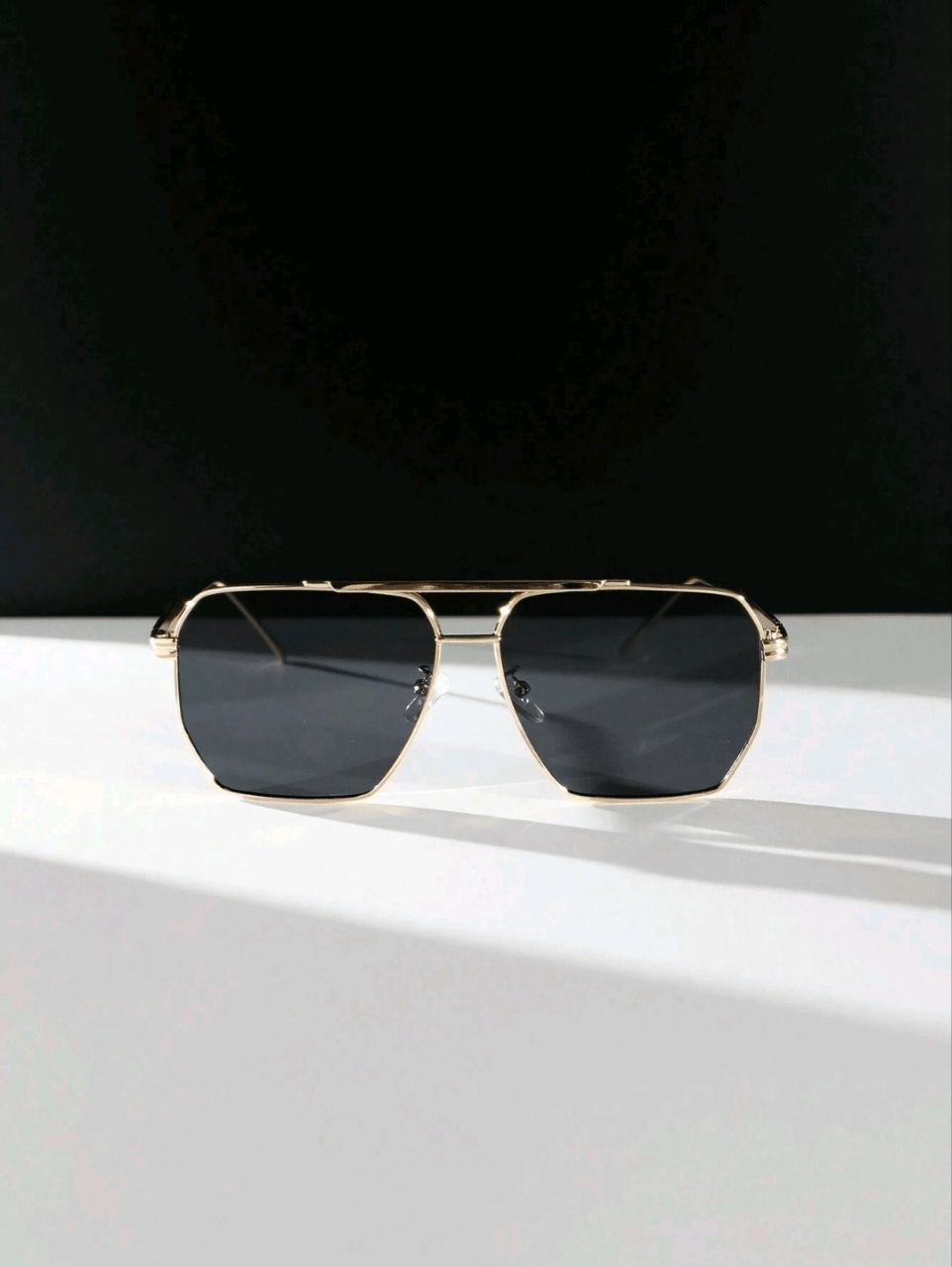 1 Pair Retro Asymmetric Polygon Metal Double