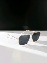 1 Pair Retro Asymmetric Polygon Metal Double