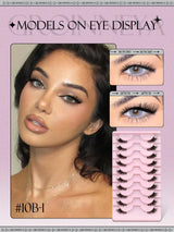 10 Pairs Half False Eyelashes Clear Band Cat Eye False Eyelashes Short Soft 3D Faux Mink