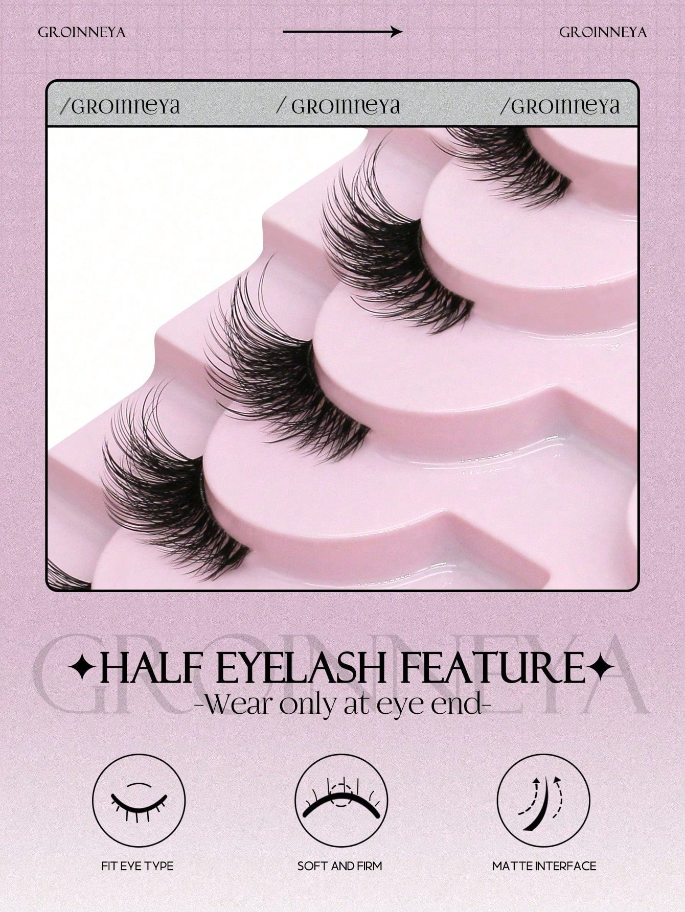 10 Pairs Half False Eyelashes Clear Band Cat Eye False Eyelashes Short Soft 3D Faux Mink