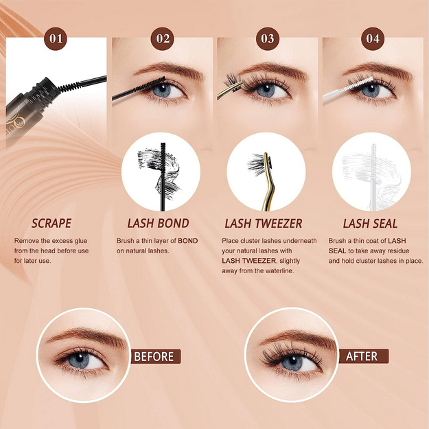 120pcs Set Individual Cluster False Eyelashes, DIY Eyelash Extension 10-16mm