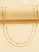 14K Gold/Silver Plated Women's Waist Chain, Multi-Layer Belly Chain Waist Bead Chain Waterproof Snake