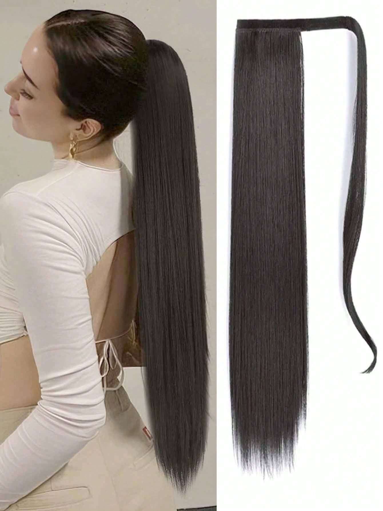 26Inch Long Wrap-Around Synthetic Hair Extension Ponytail