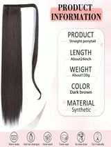 26Inch Long Wrap-Around Synthetic Hair Extension Ponytail