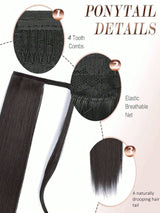 26Inch Long Wrap-Around Synthetic Hair Extension Ponytail