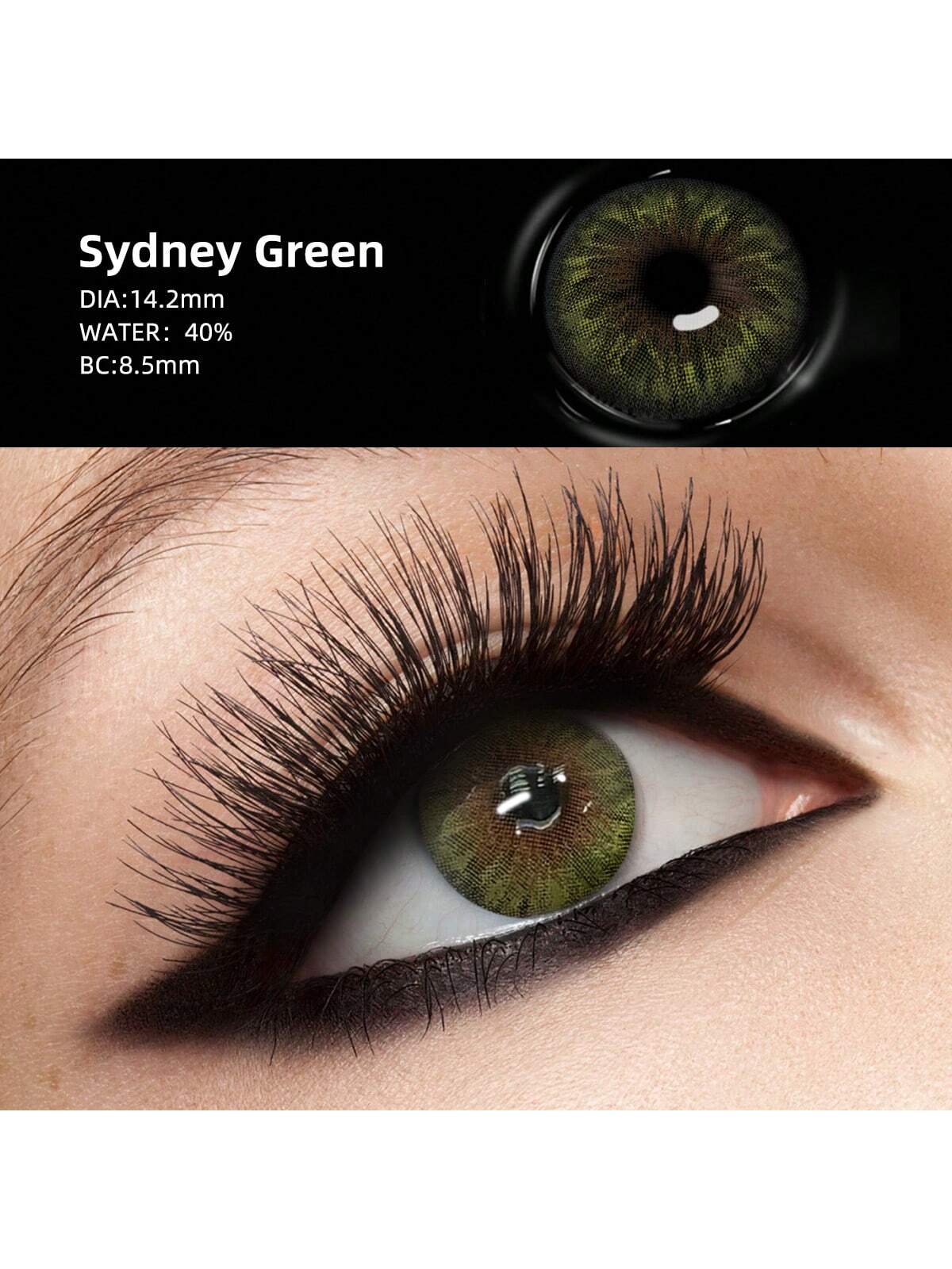 1 Pair Green Disposable Cosmetic Contact Lenses