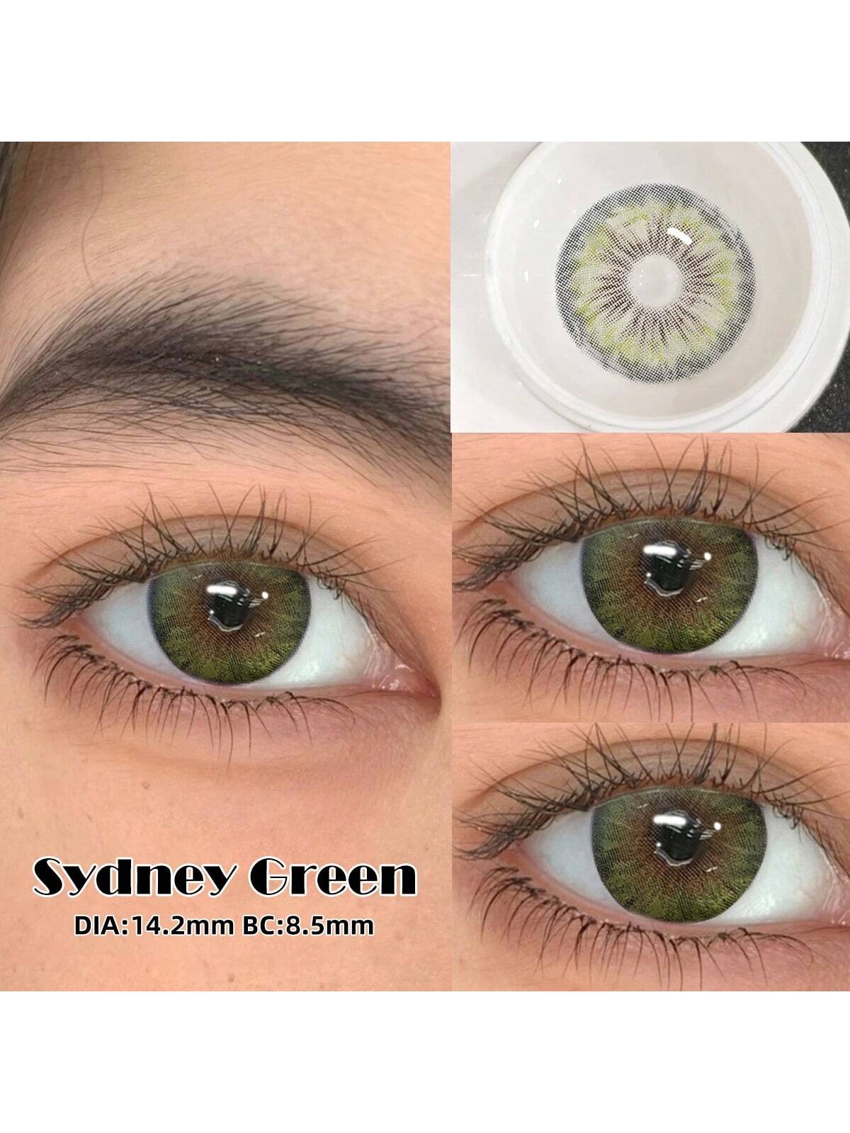 1 Pair Green Disposable Cosmetic Contact Lenses