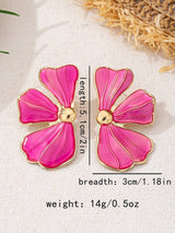 1 Pair Elegant Multi-Color Enameled Floral Earrings