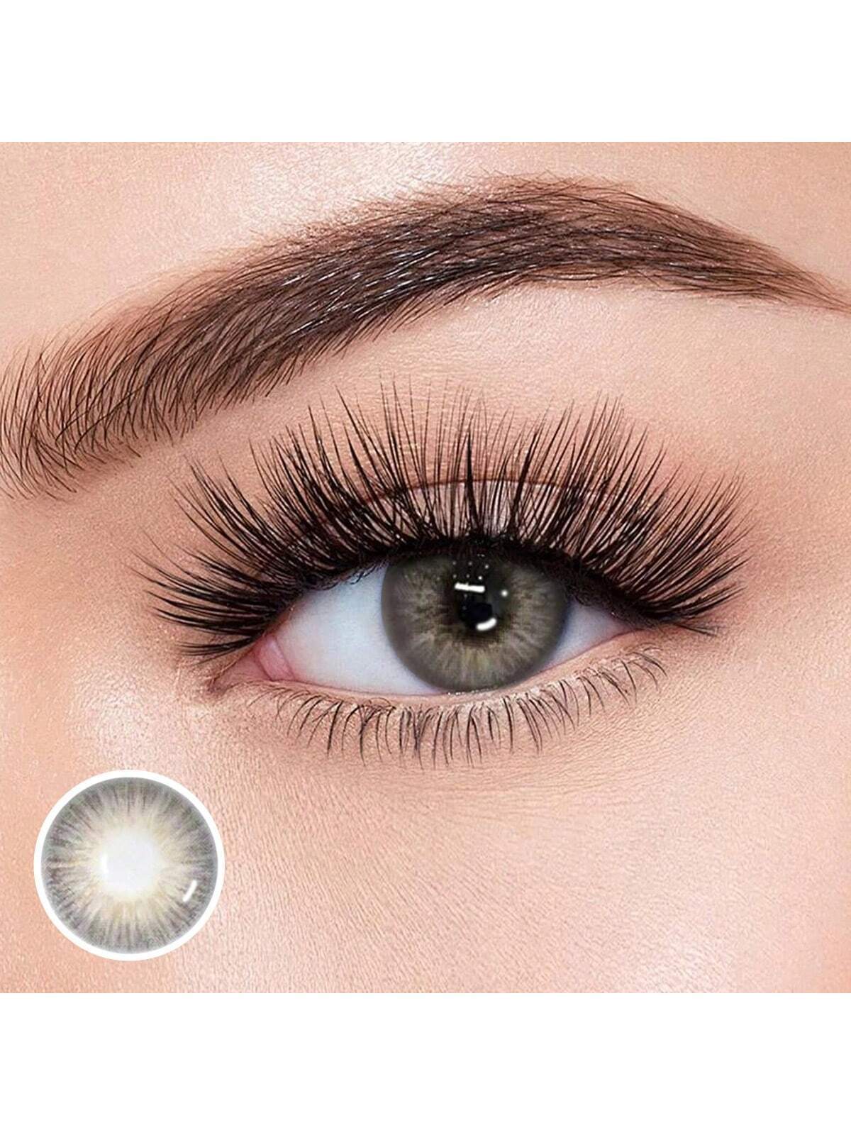 1 Pair Of Eye Grey Makeup Cosmetic Colored Contact Lenses