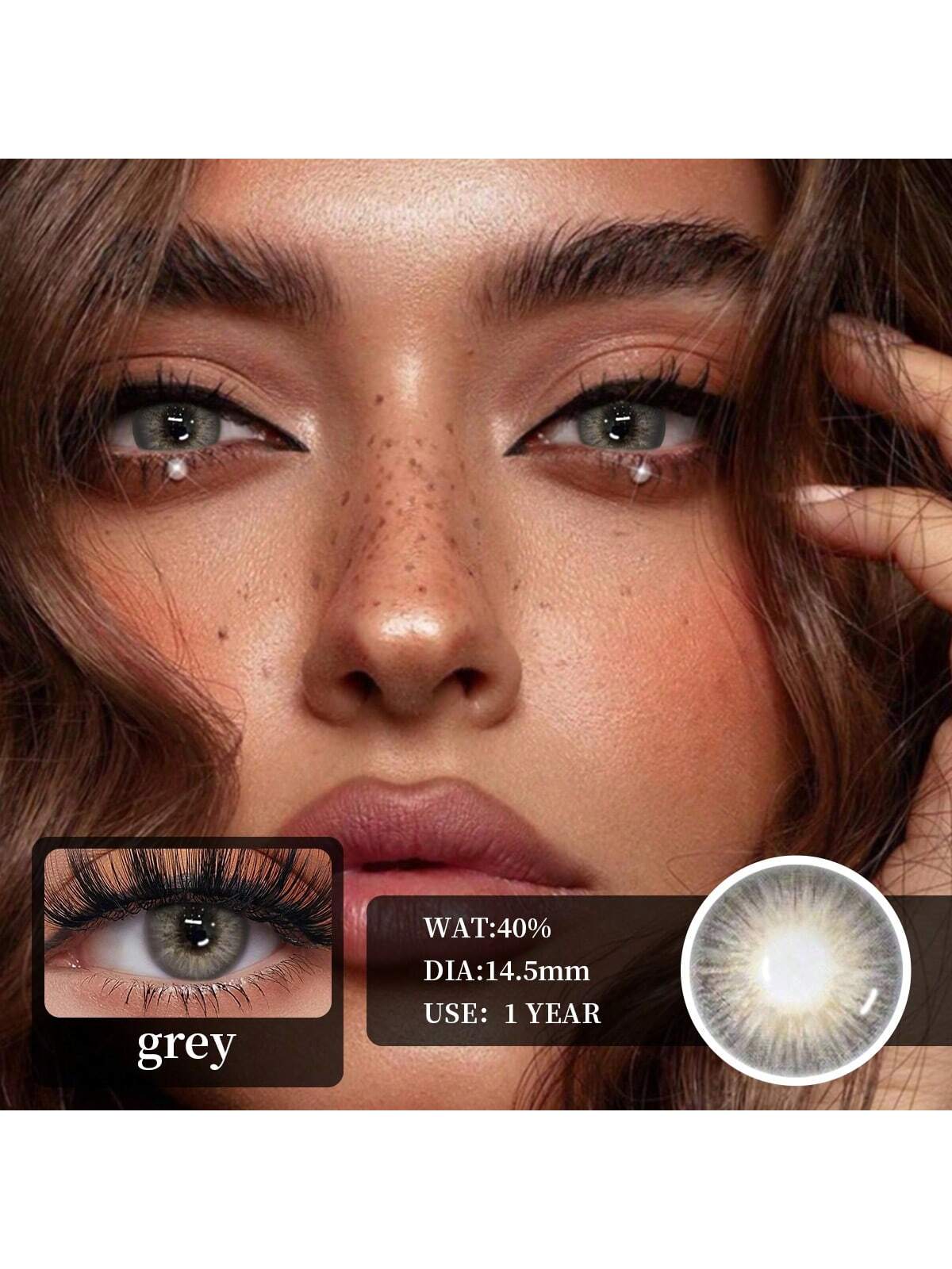 1 Pair Grey Of Eye Makeup Cosmetic Colored Contact Lenses