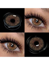 1 Pair Of Natural Brown Soft Contact Lenses, Yearly Replacement, 14.5mm Diameter