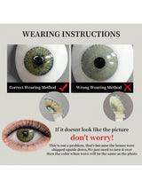 1 Pair Of Natural Green Soft Contact Lenses, Yearly Replacement, 14.5mm Diameter
