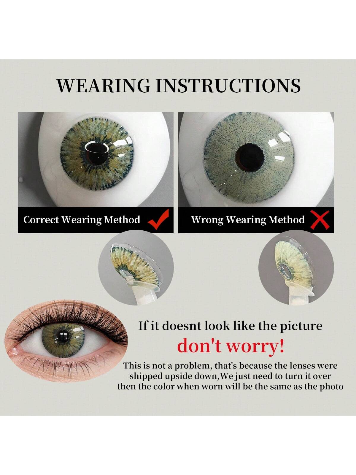 1 Pair Of Natural Brown Soft Contact Lenses, Yearly Replacement, 14.5mm Diameter