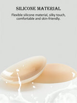 1 Pair Reusable Solid Color Nipple Covers With Storage Box, 8cm Thin Invisible Bra Pasties Suitable