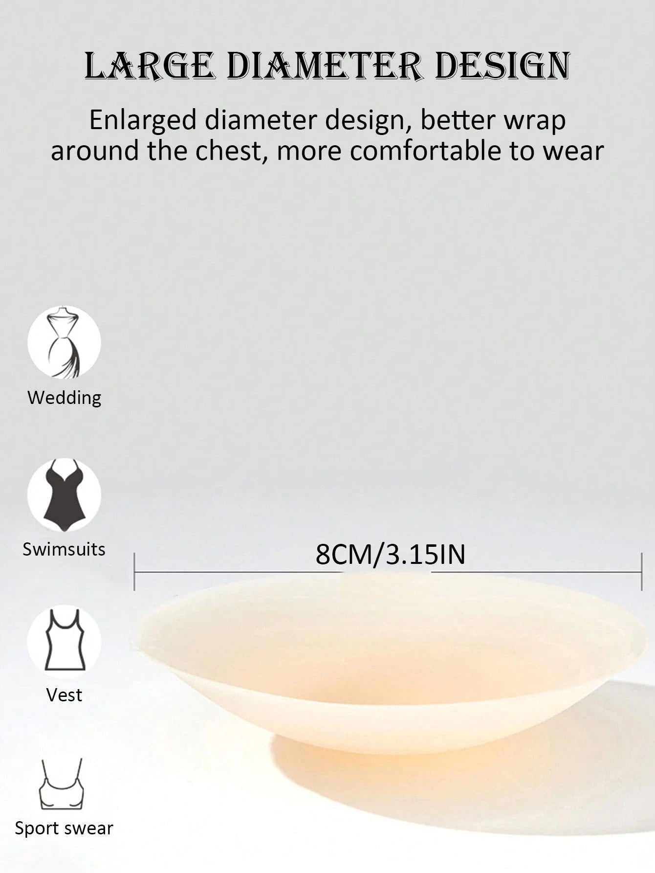 1 Pair Reusable Solid Color Nipple Covers With Storage Box, 8cm Thin Invisible Bra Pasties Suitable