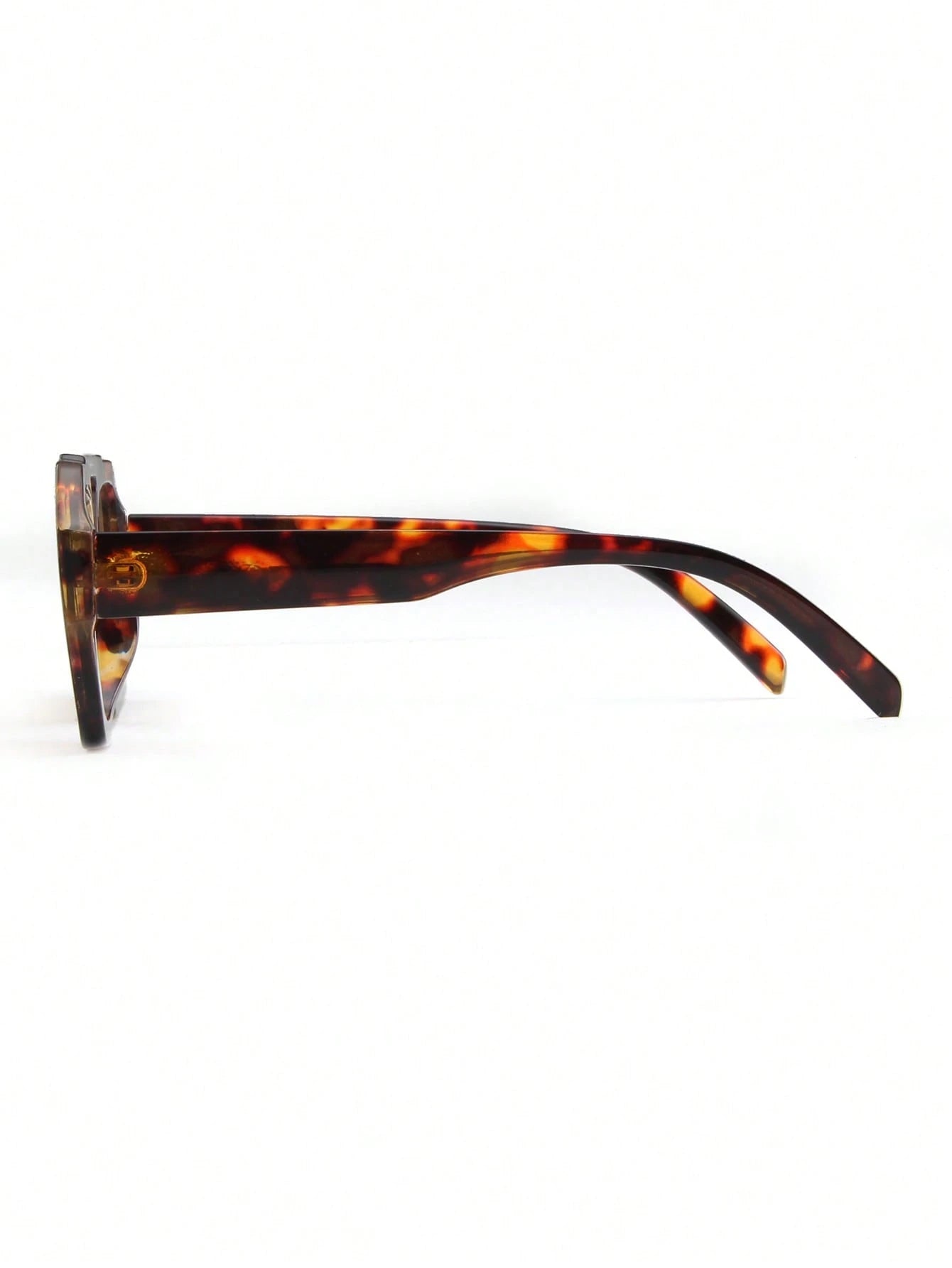 1 Pair Women's Leopard Print Polygon PC Frame Retro Double Bridge Fashionable Casual Style Glasses