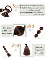 1pc Black Long Bubble Ponytail Wig, For Women, 28 Inch
