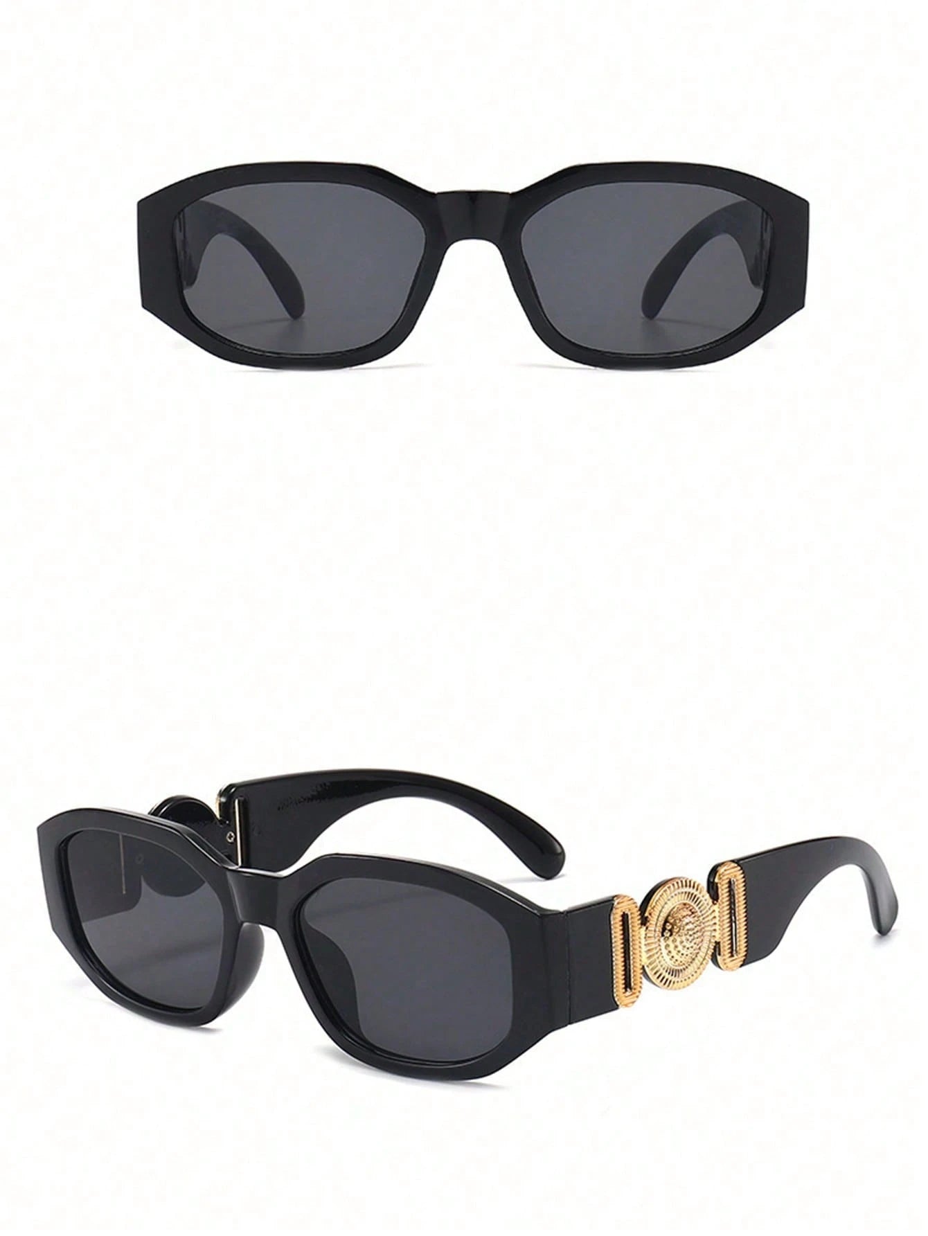 1pc Asymmetrical Small Frame Fashion Glasses, Polygon Unique Street Style Fashion Glasses