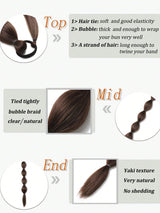 1pc Black Long Bubble Ponytail Extension For Women 28Inch Ponytail