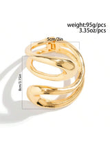 1pc Exaggerated Metallic Circular Bangle With Hollow Out Asymmetrical Shapes, Simple &amp; Stylish Ladies All-Match Sexy Bracelet