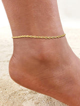 1pc Fashionable Stainless Steel Twist Design Anklet