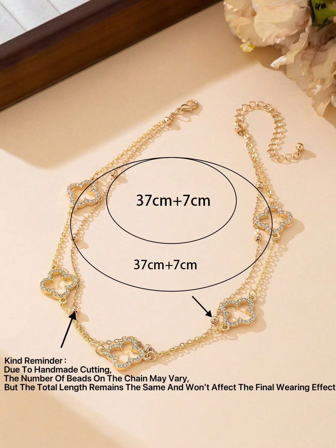1pc Luxurious Hollow Clover Pendant Necklace For Women