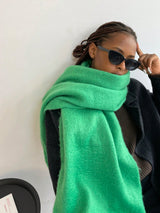 1pc Women's Fuzzy Long Scarf With Tassel For Winter