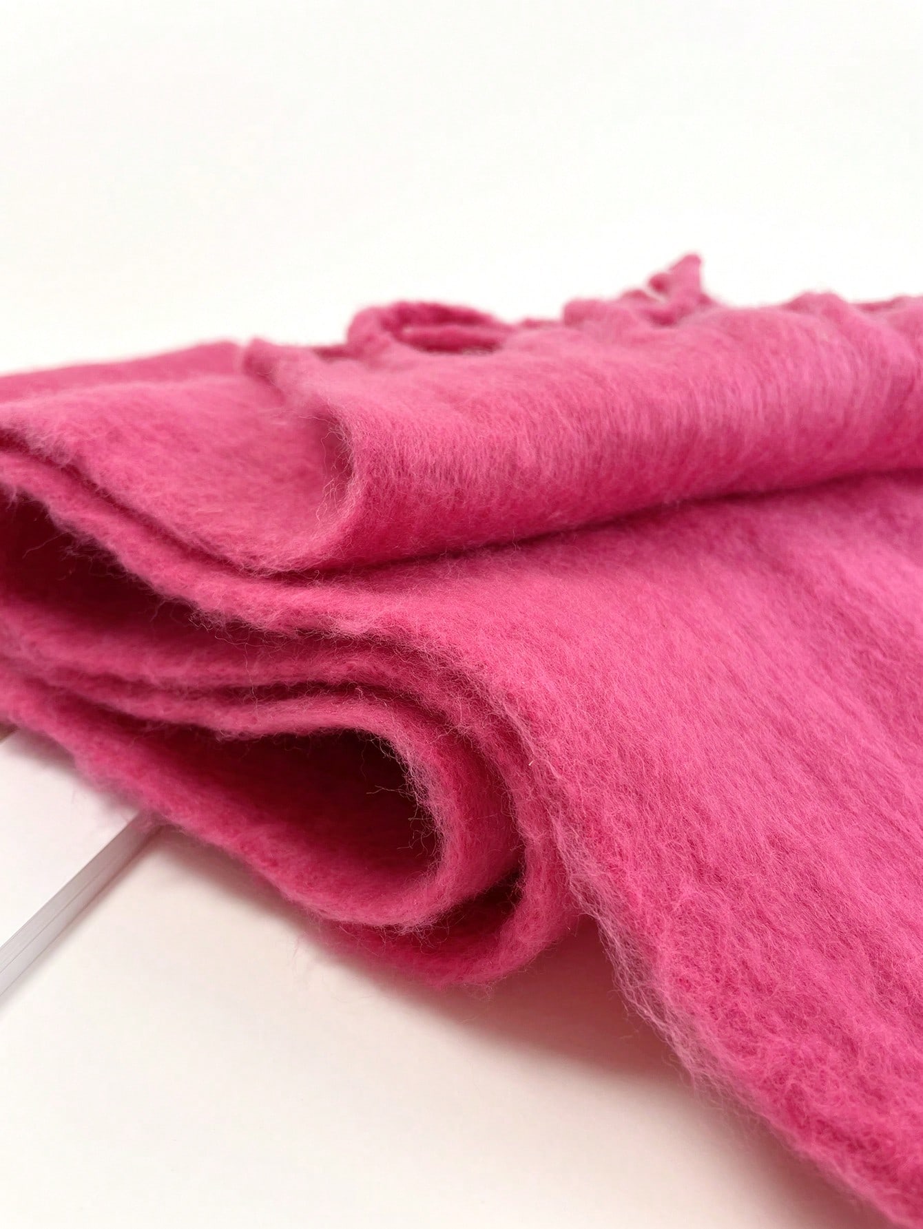 1pc Women's Fuzzy Long Scarf With Tassel For Winter