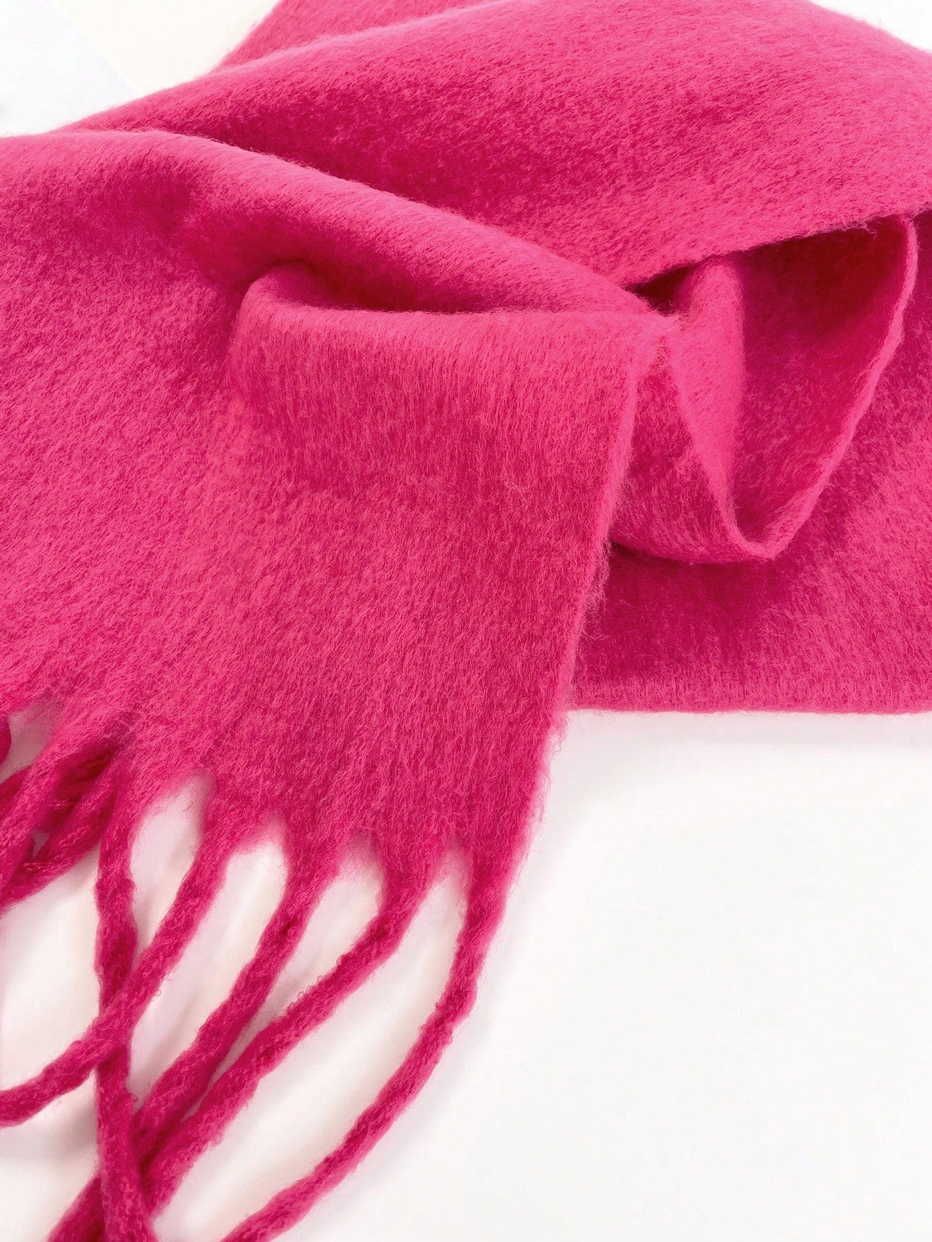 1pc Women's Fuzzy Long Scarf With Tassel For Winter