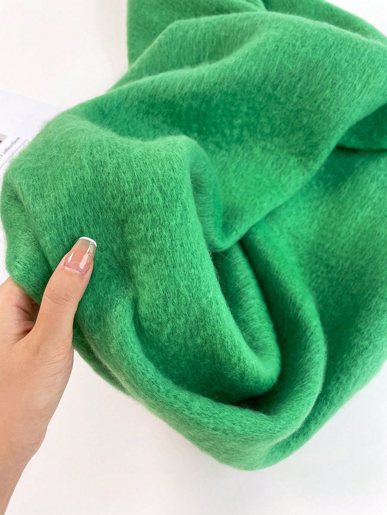 1pc Women's Fuzzy Long Scarf With Tassel For Winter