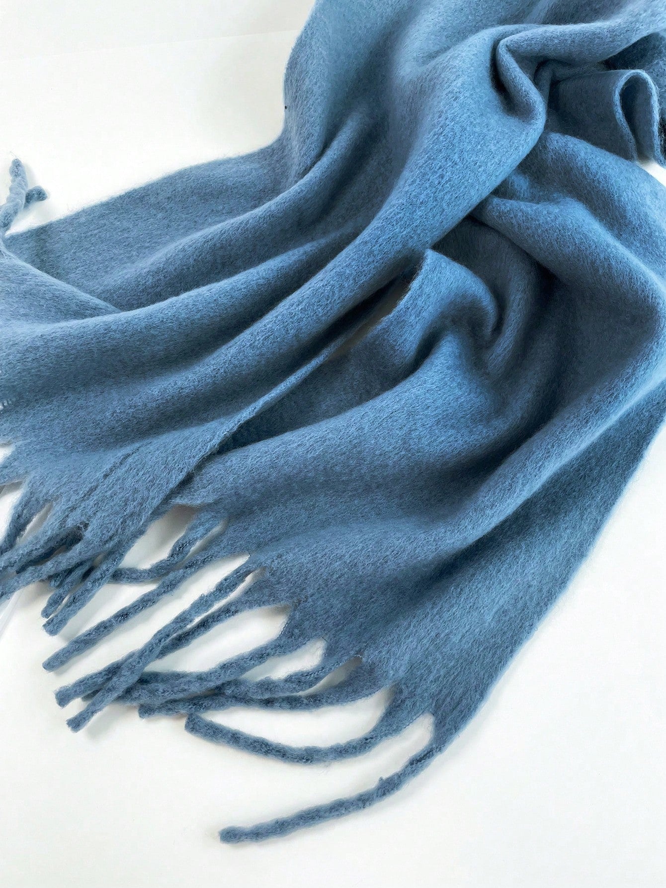 1pc Women's Fuzzy Long Scarf With Tassel For Winter
