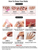 24Pcs Long Almond 3d Gelnails Makes Flower Nails Design French Tip Press On