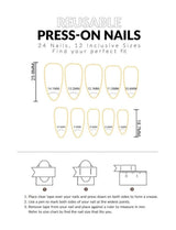 24Pcs Long Almond 3d Gelnails Makes Flower Nails Design French Tip Press On