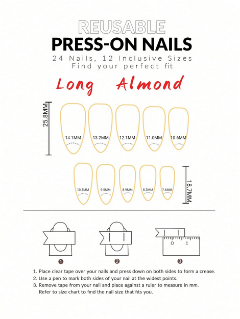 288pcs (12 Mixed Designs) Almond-Shaped