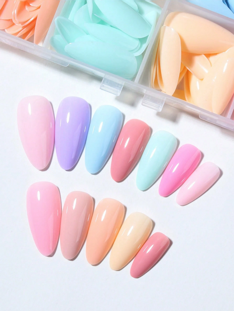 288pcs (12 Mixed Designs) Almond-Shaped