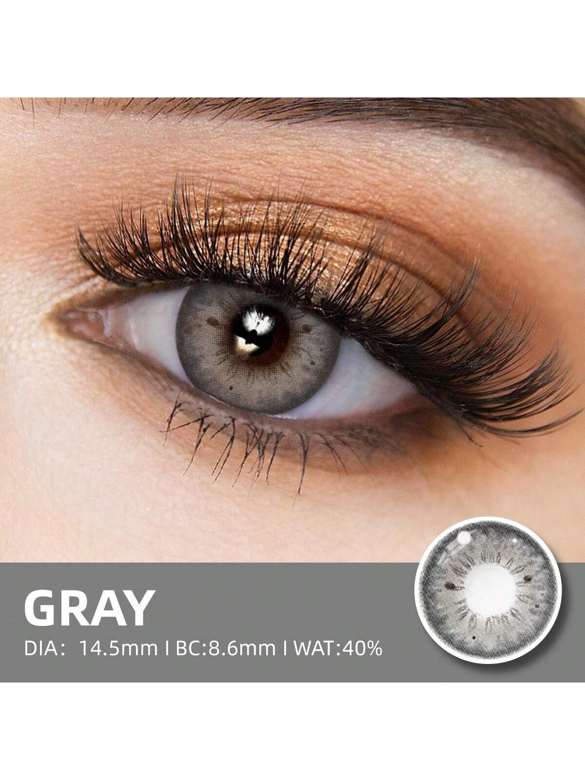 2pcs Gray-Brown Color Cosmetic Contact Lenses