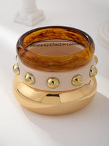 3 Pcs Women Stacked Chunky Resin Cuff Bangles Set
