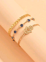 3pcs/Set Mysterious Metal Alloy Buddha's Hand Decor Anklet