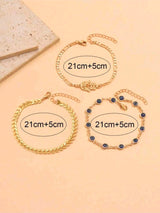 3pcs/Set Mysterious Metal Alloy Buddha's Hand Decor Anklet