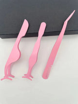 3pcs Pink Seahorse &amp; Gourd Shape False Eyelashes Applicator With Comb Clip Set, Essential Makeup Tool