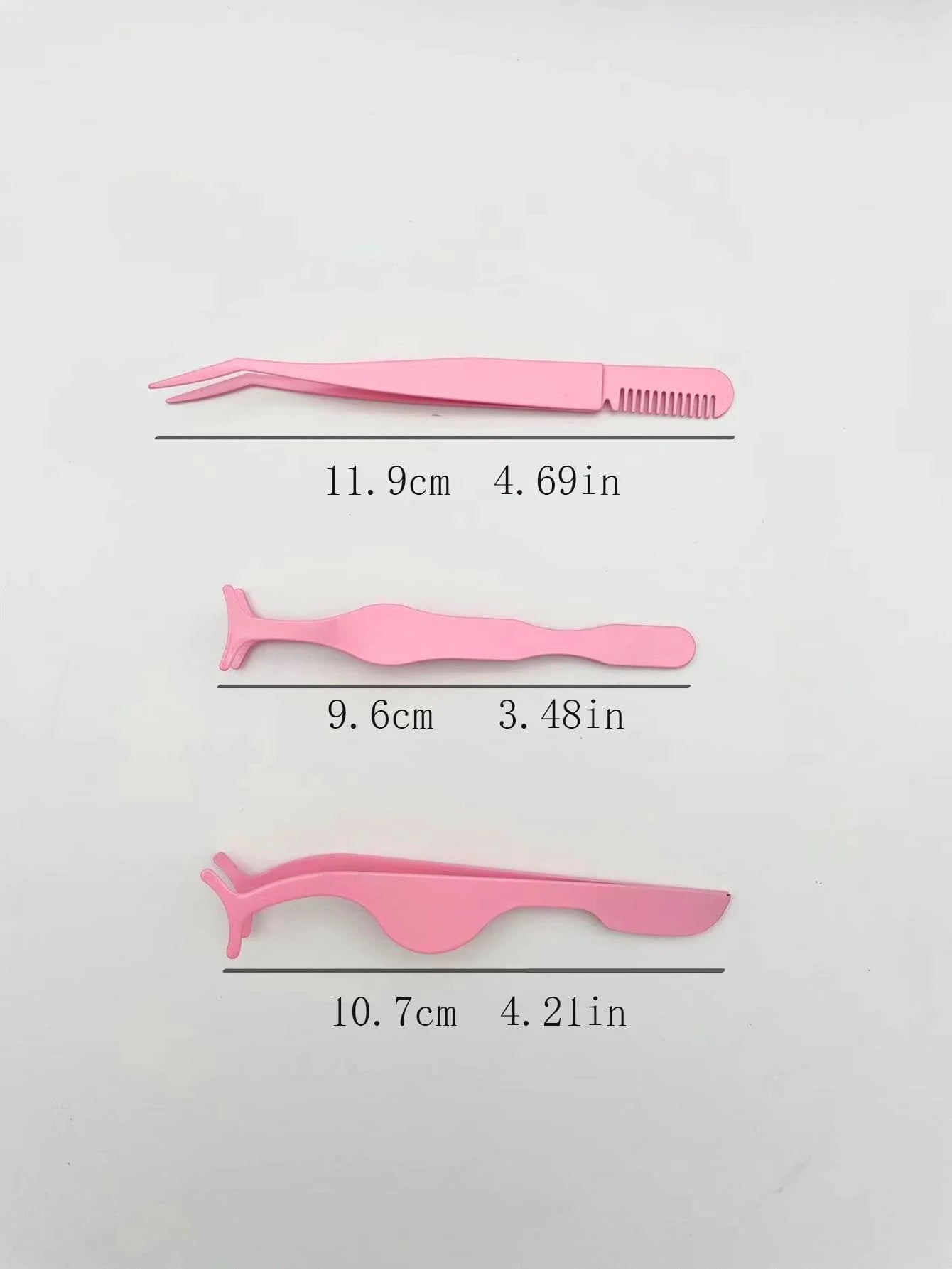 3pcs Pink Seahorse &amp; Gourd Shape False Eyelashes Applicator With Comb Clip Set, Essential Makeup Tool