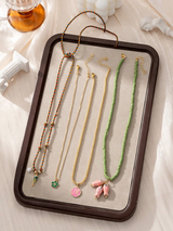 4pcs Bohemian Fish, Flower, Love Charm Pendant Multilayer Necklace Set Colorful Braided Rope Necklace