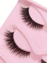 5 Pairs False Eyelashes Striped Fluffy Cat Eye Lashes, C Curl Natural Look
