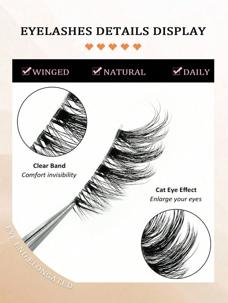 7 Pairs Half-Strip Cat Eye False Eyelashes