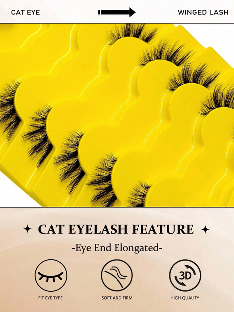 7 Pairs Half-Strip Cat Eye False Eyelashes