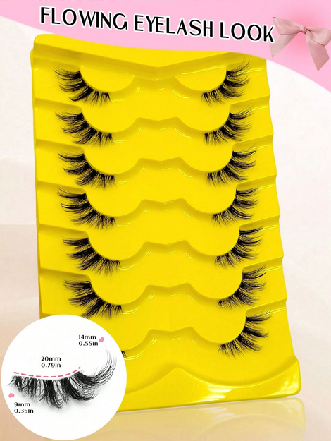 7 Pairs Half-Strip Cat Eye False Eyelashes