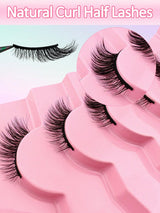 7 Pairs Half Lashes Full False Lashes 12mm Short Half Lashes Faux Mink Cat Eye Look